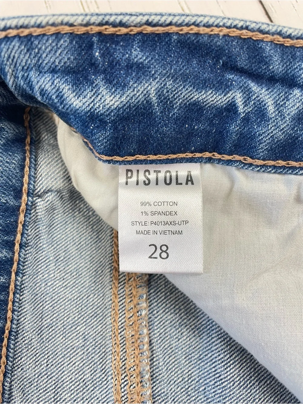 Pistola Denim Winston High Rise Distressed Full Zipper Denim Cut Off Shorts